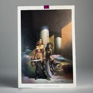 Boris Vallejo Signed Print The Executioner 1986 Fantasy Art #359/500 20x14 Rare